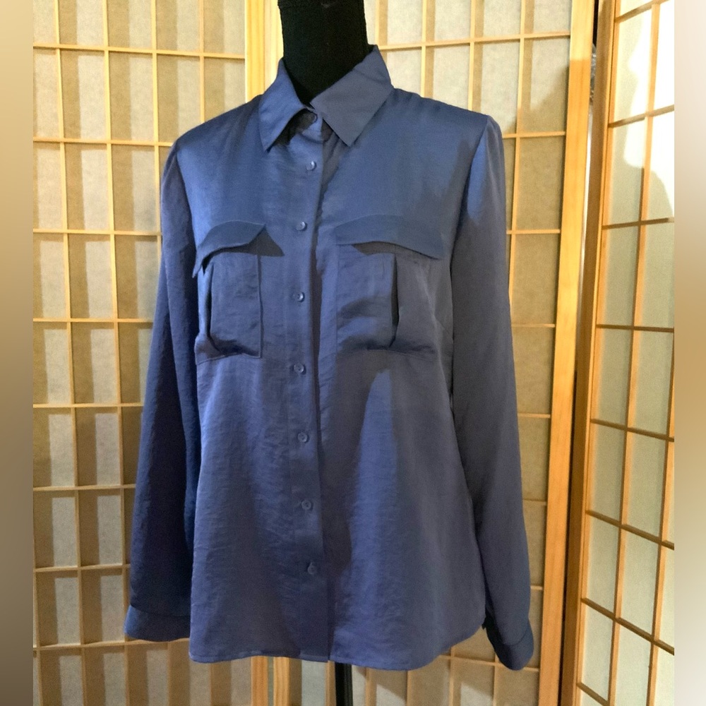 MNG by mango Blue Button-Up Shirt